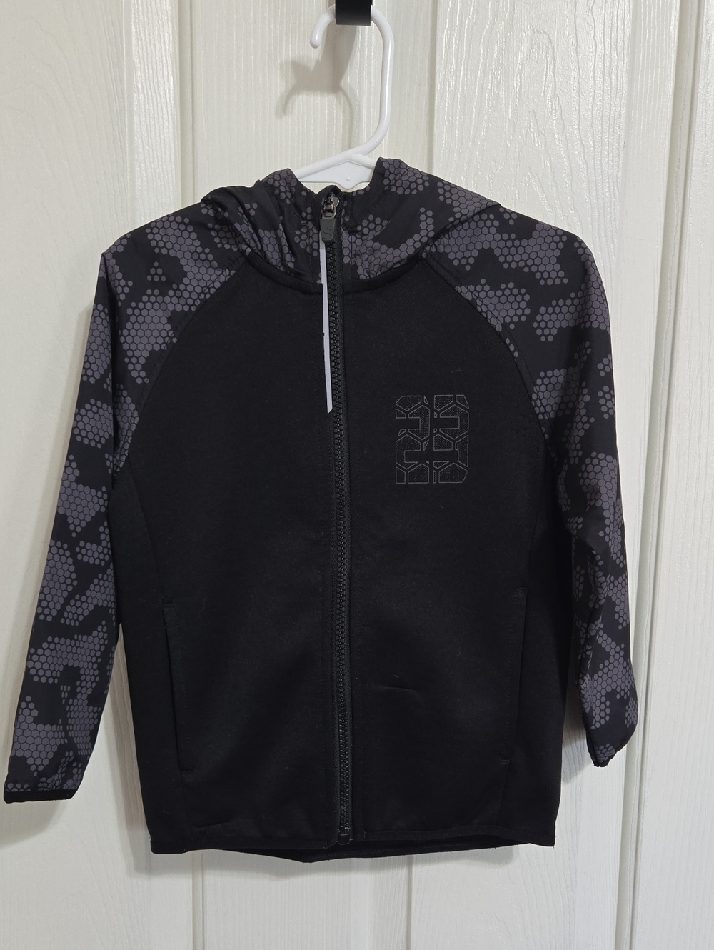 H&M black hooded sports jacket